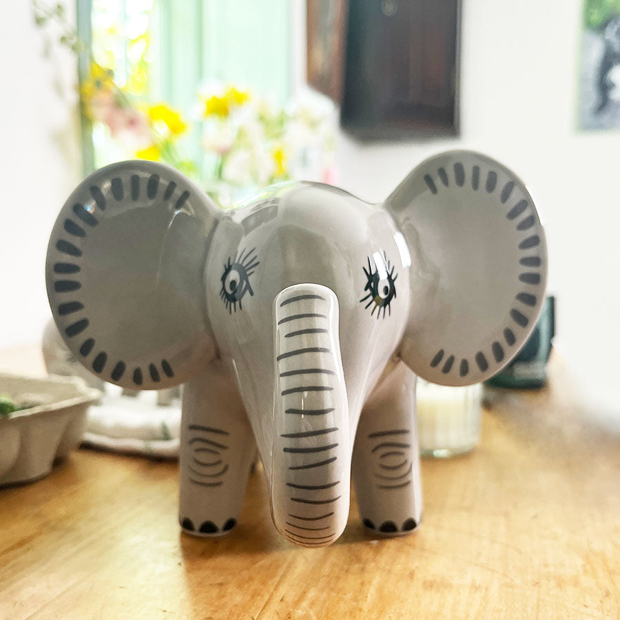 Ceramic Elephant Money Box by Hannah Turner