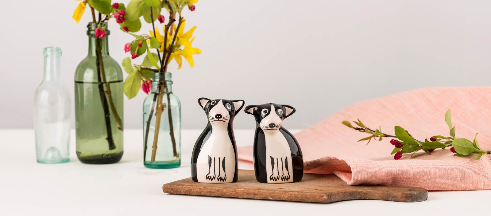 Boston Terrier Salt and Pepper Shakers by Hannah Turner