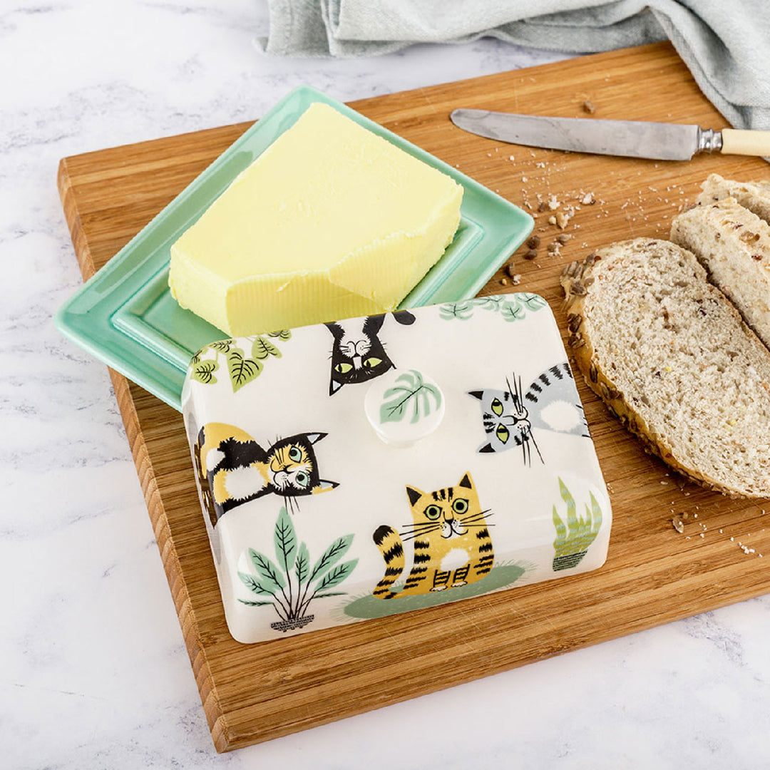 Handmade Ceramic Cat Butter Dish by Hannah Turner