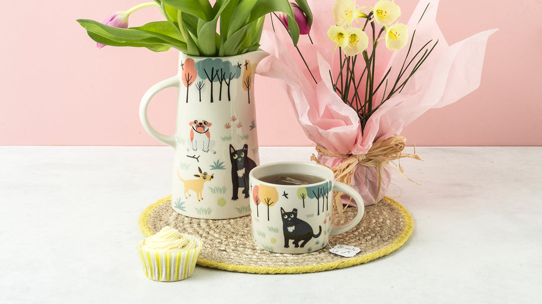 Dog tableware collection for Mother's day gift ideas by Hannah Turner