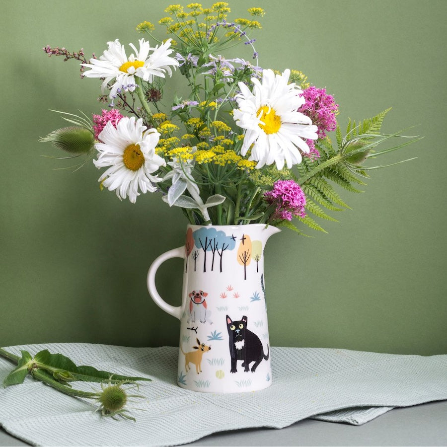 Handmade Ceramic Dog Tall Jug by Hannah Turner