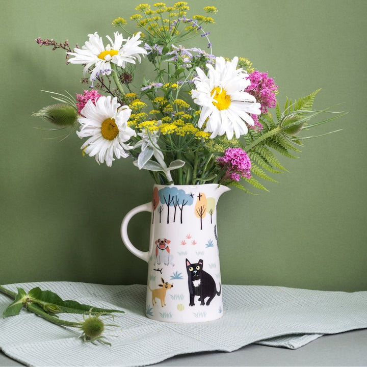 Handmade Ceramic Dog Tall Jug by Hannah Turner