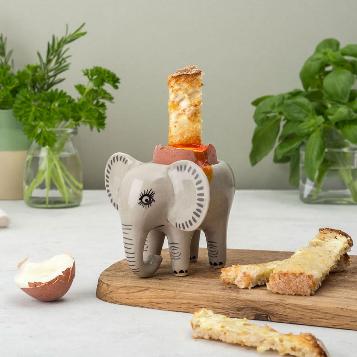 Handmade Ceramic Elephant Egg Cup by Hannah Turner