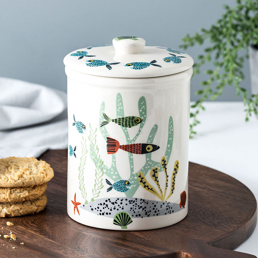Handmade Ceramic Fish Storage Jar by Hannah Turner