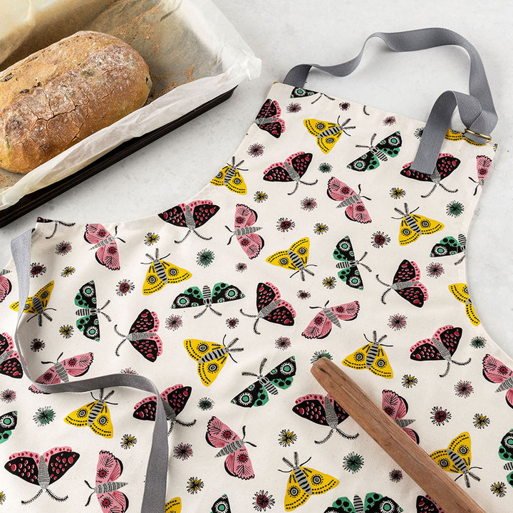 Organic Unbleached Cotton Moth Apron by Hannah Turner
