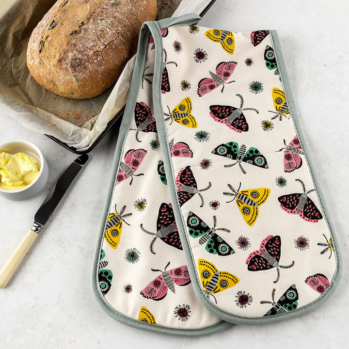 Organic Unbleached Cotton Moth Oven Gloves by Hannah Turner