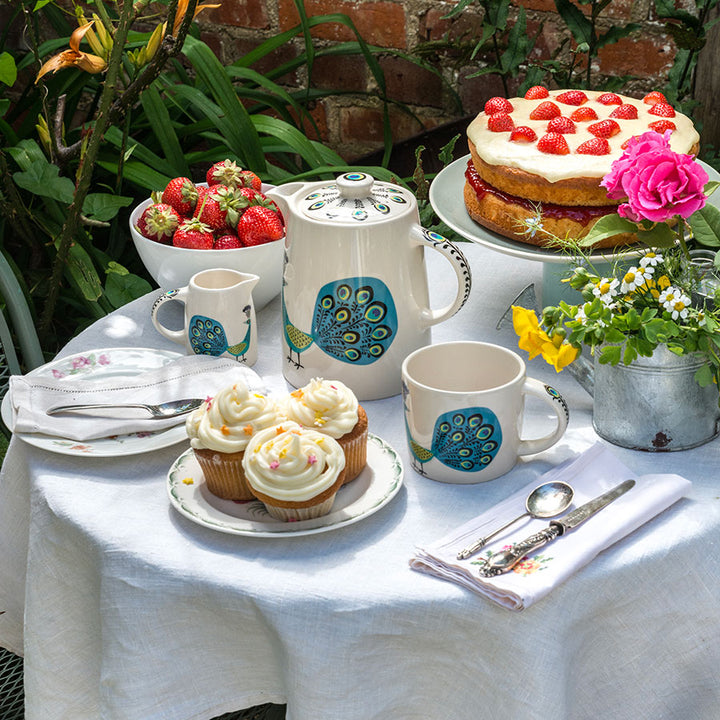 Handmade Ceramic Peacock Tableware Collection by Hannah Turner