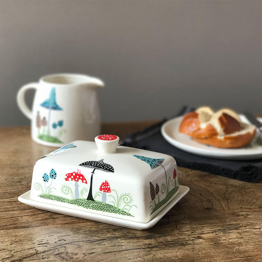 Handmade Toadstool Ceramic Butter Dish vintage butter dish, pottery butter dish