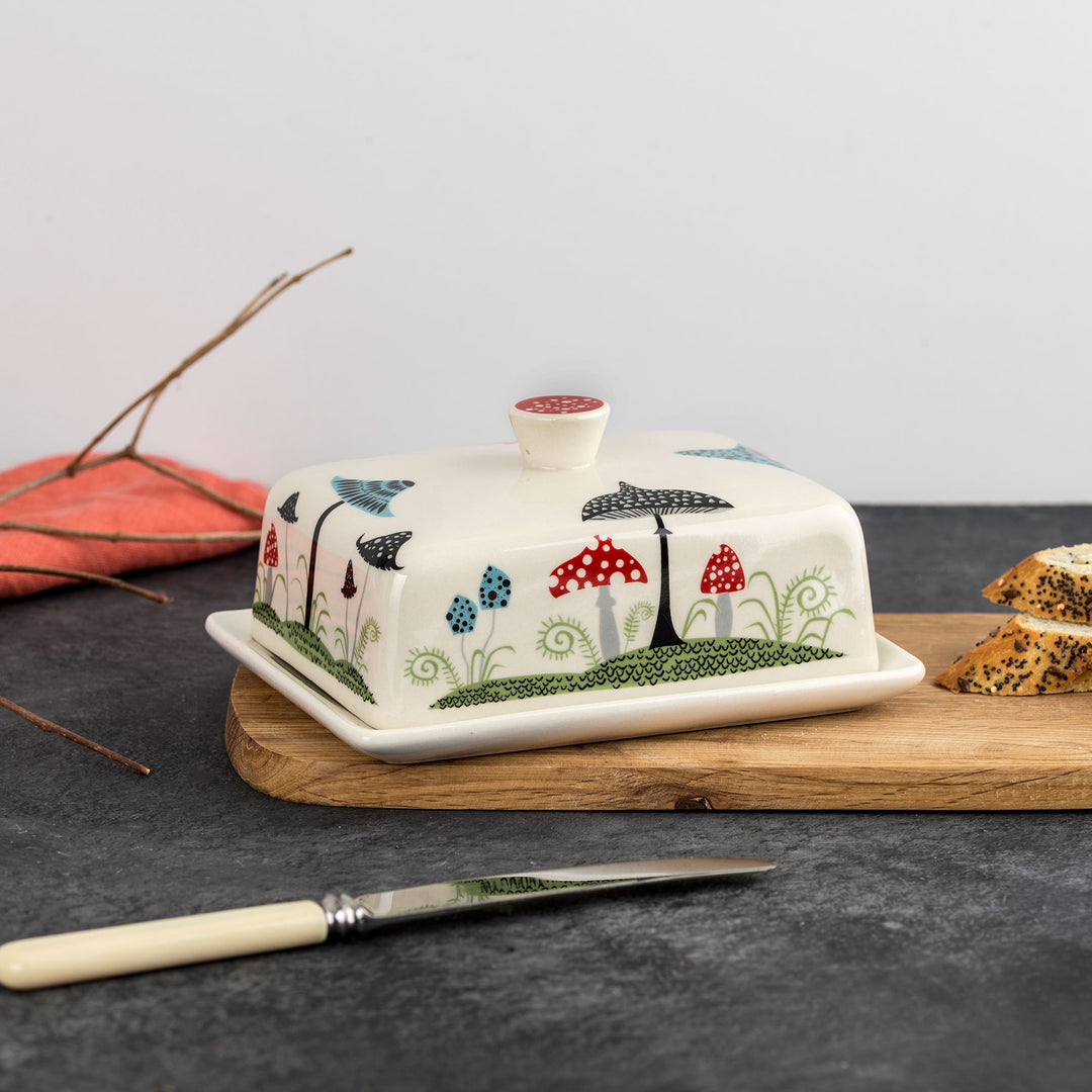 Handmade Toadstool Ceramic Butter Dish vintage butter dish, pottery butter dish