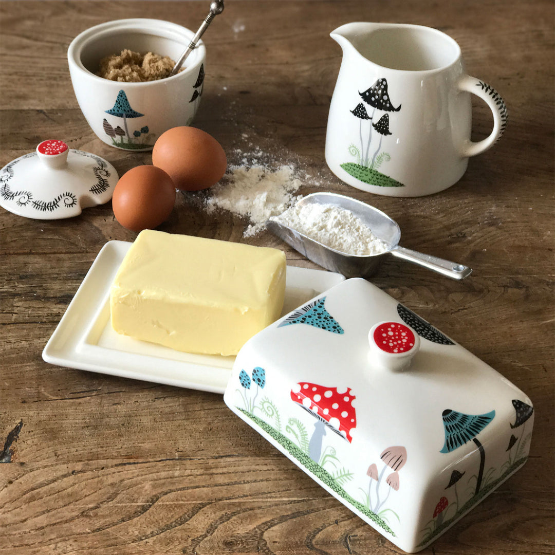 Handmade Toadstool Ceramic Butter Dish vintage butter dish, pottery butter dish