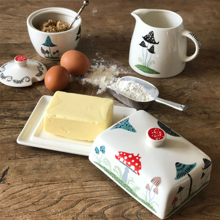 Handmade Toadstool Ceramic Butter Dish vintage butter dish, pottery butter dish
