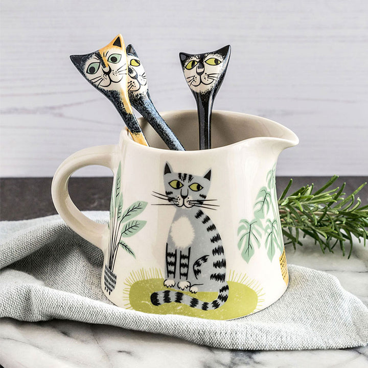 Handmade Ceramic Cat Spoons - box of four by Hannah Turner