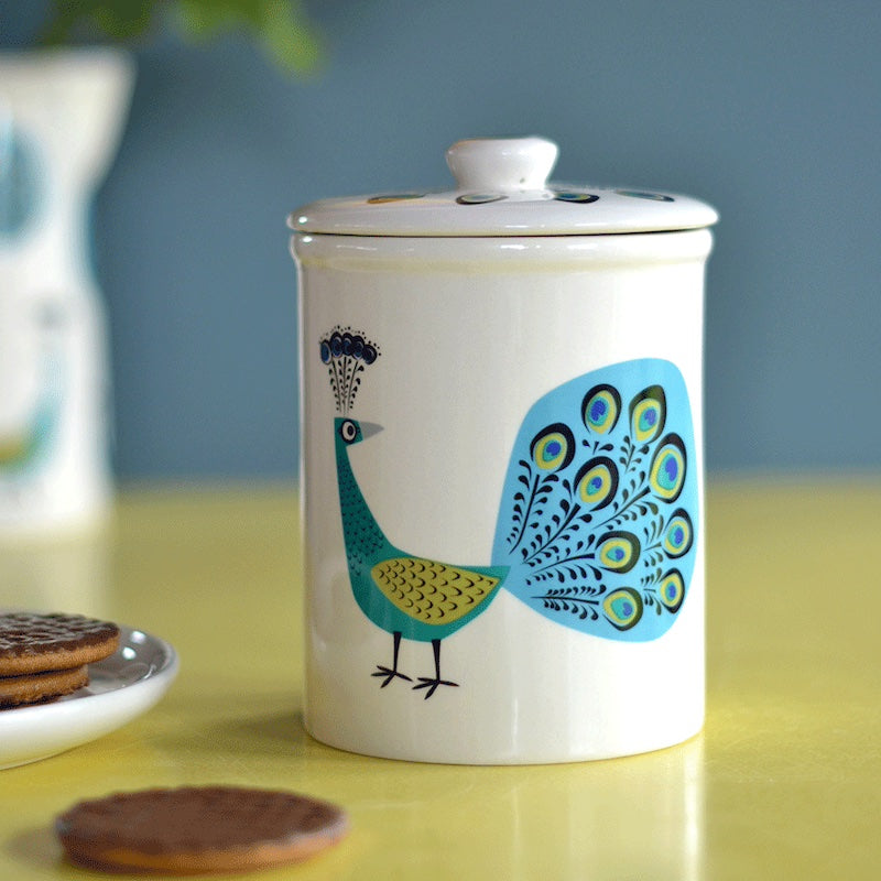 Handmade Ceramic Peacock Storage Jar by Hannah Turner