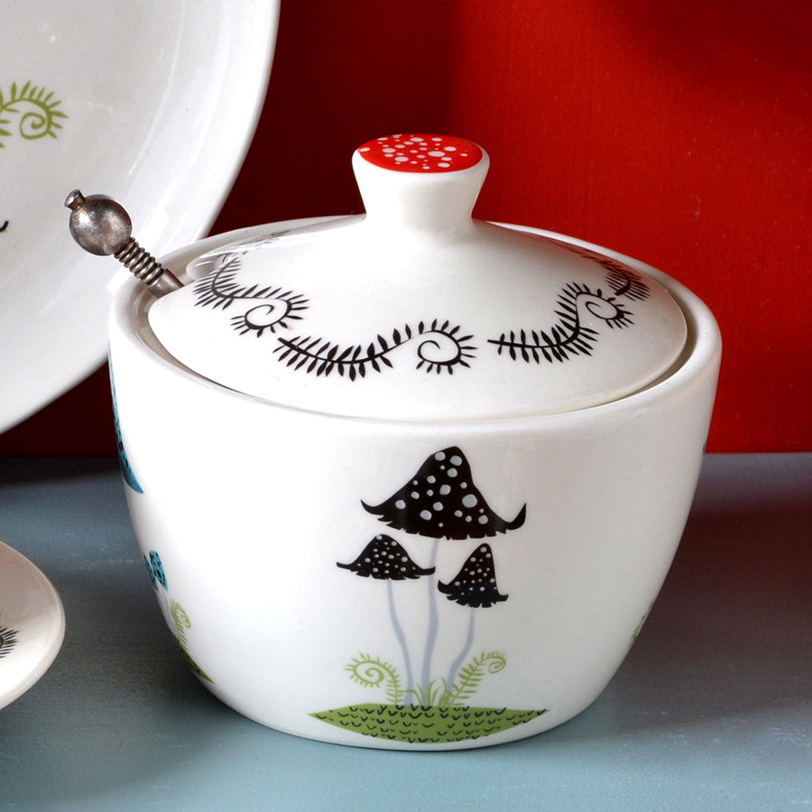 Handmade Ceramic Toadstool Sugar Pot with Lid by Hannah Turner