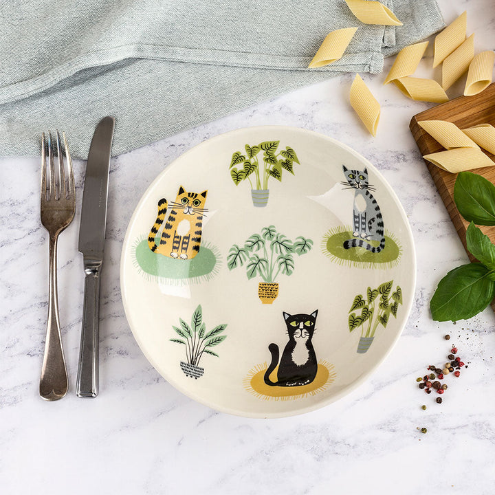 Handmade Ceramic Cat Pasta Bowl by Hannah Turner