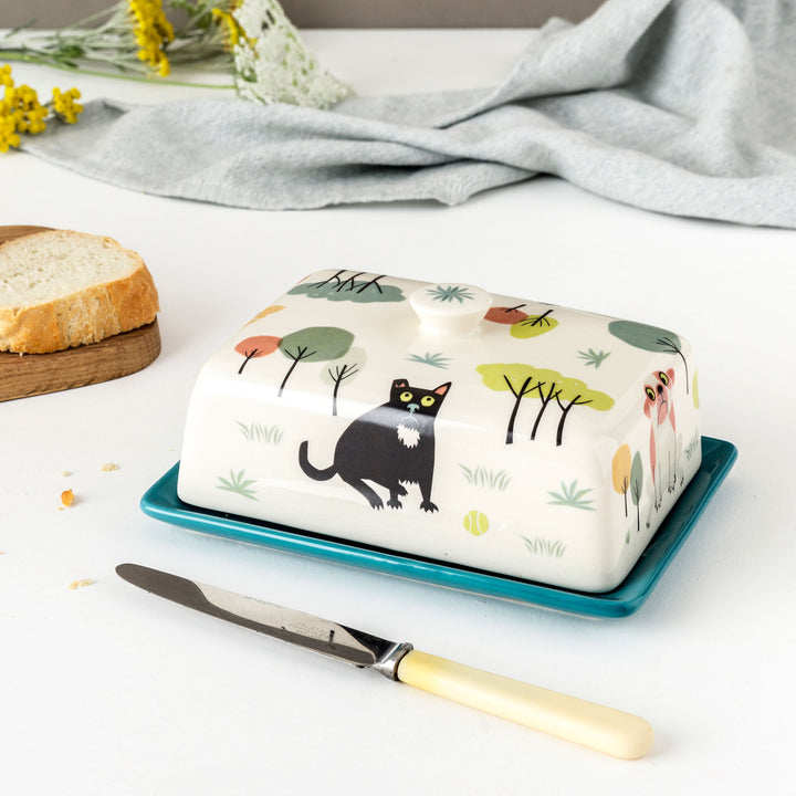 Handmade Ceramic Dog Butter Dish by Hannah Turner