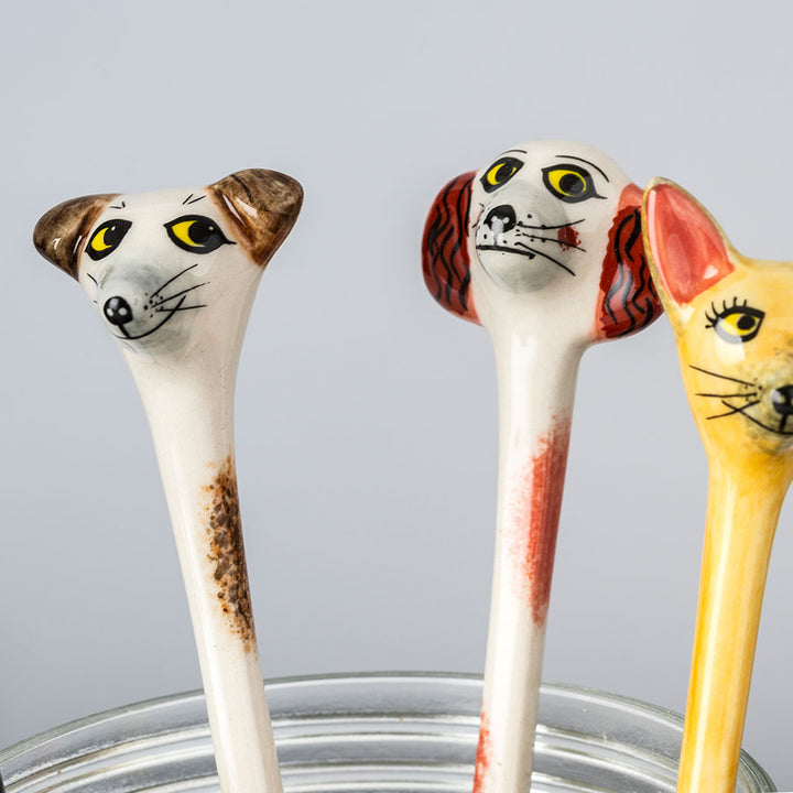Handmade Ceramic Dog Spoons box of four by Hannah Turner