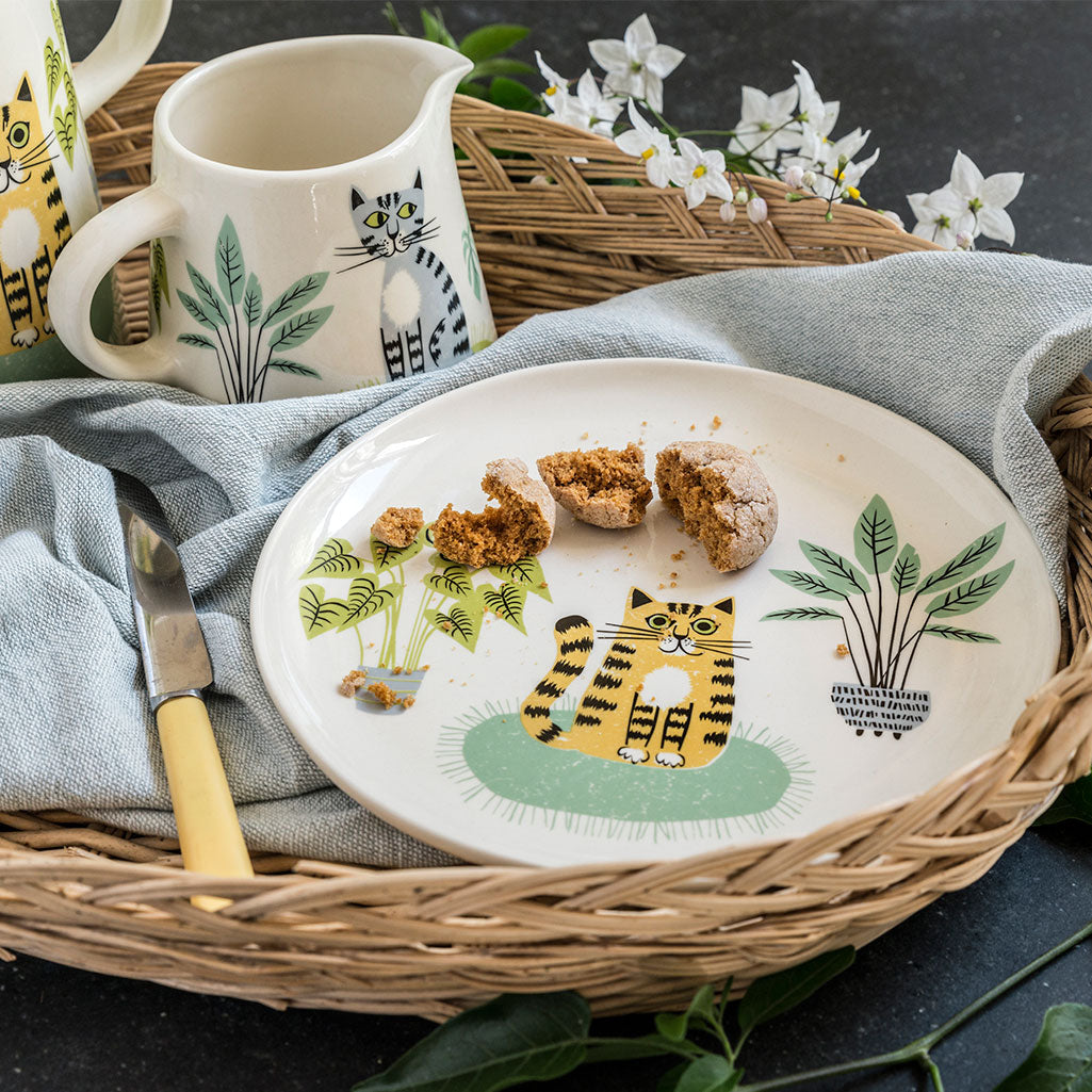 Handmade Ceramic Ginger Cat Side Plate by Hannah Turner