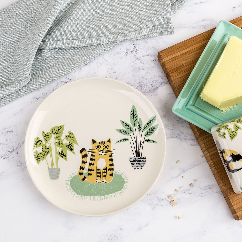 Handmade Ceramic Ginger Cat Side Plate by Hannah Turner
