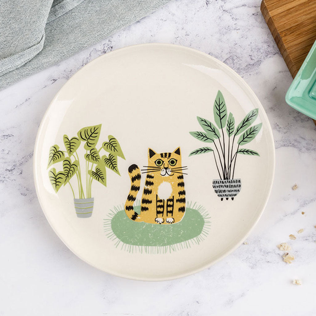Handmade Ceramic Ginger Cat Side Plate by Hannah Turner