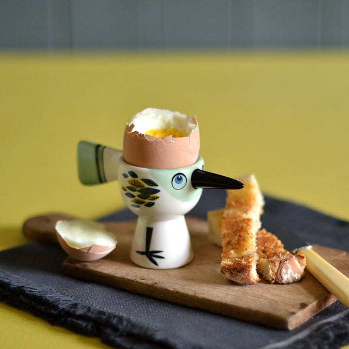 Handmade Ceramic Green Bird Egg Cup by Hannah Turner