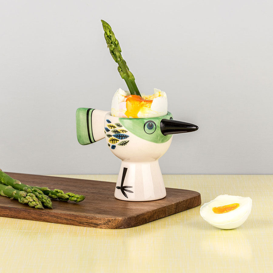 Handmade Ceramic Green Bird Egg Cup by Hannah Turner