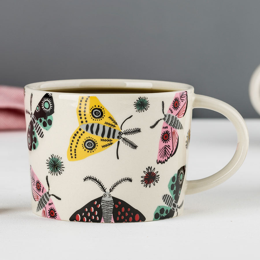 Handmade Ceramic Moth Large Mug by Hannah Turner