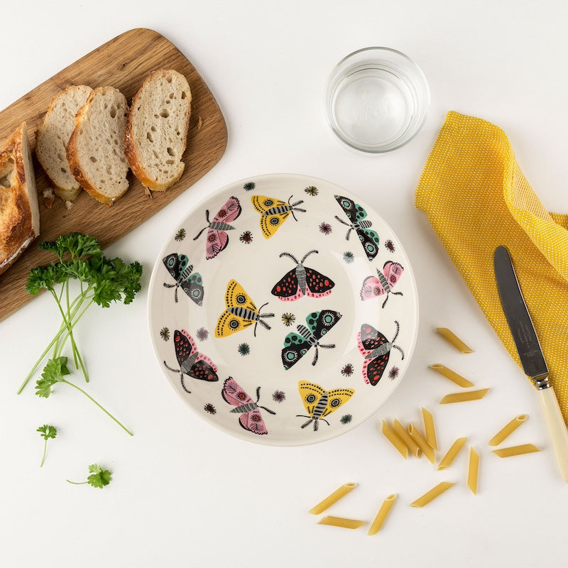 Handmade Ceramic Moth Pasta Bowl by Hannah Turner