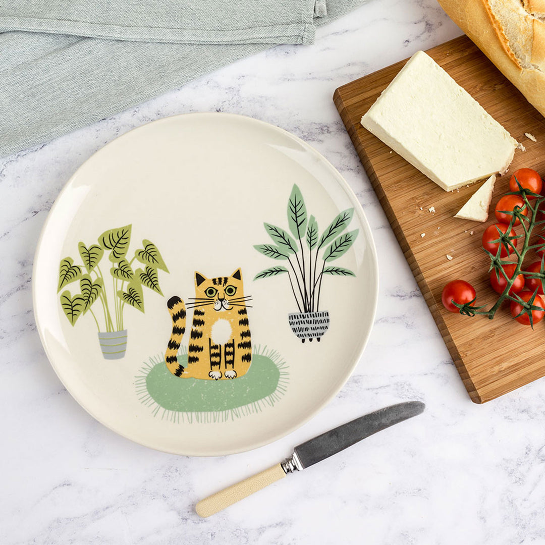 Handmade Ceramic Orange Cat Dinner Plate by Hannah Turner