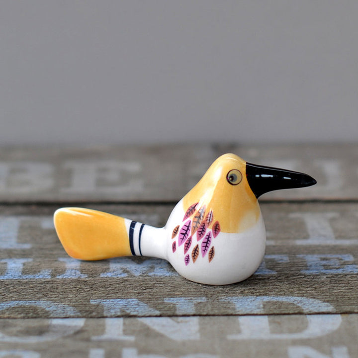 Handmade Ceramic Yellow Baby Bird Ornament by Hannah Turner