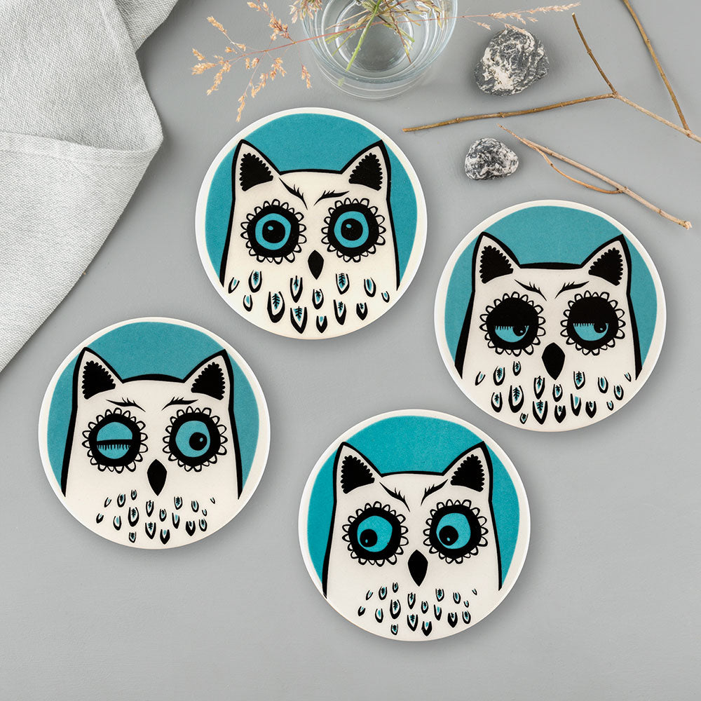 Handmade Ceramic Ceramic Owl Coasters by Hannah Turner