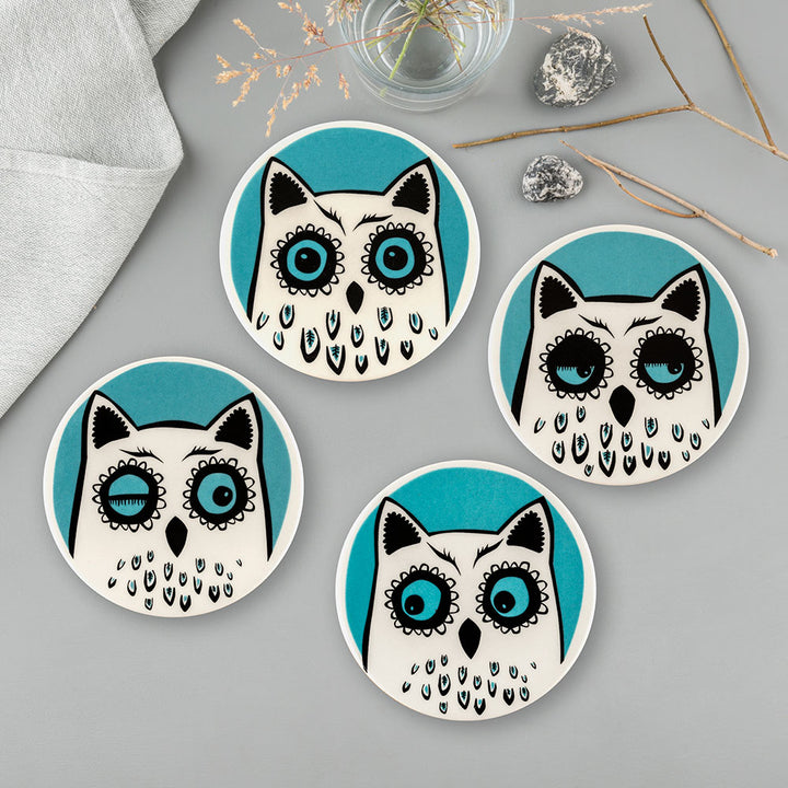 Handmade Ceramic Ceramic Owl Coasters by Hannah Turner