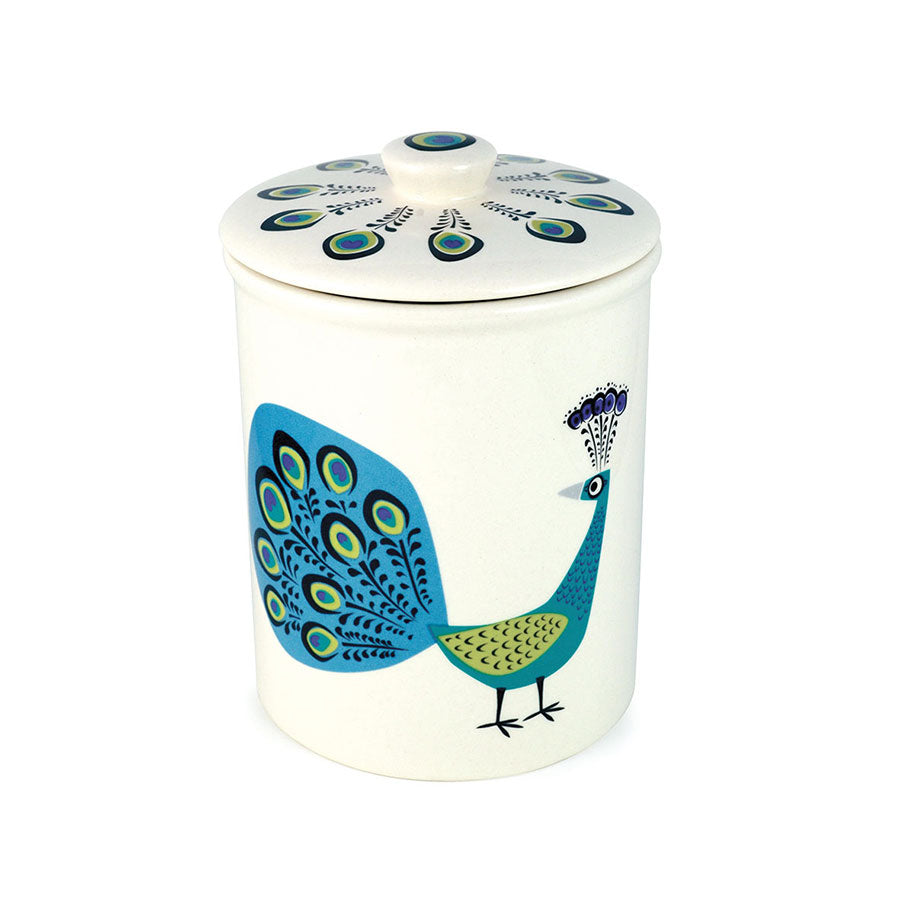 Handmade Ceramic Peacock Storage Jar by Hannah Turner