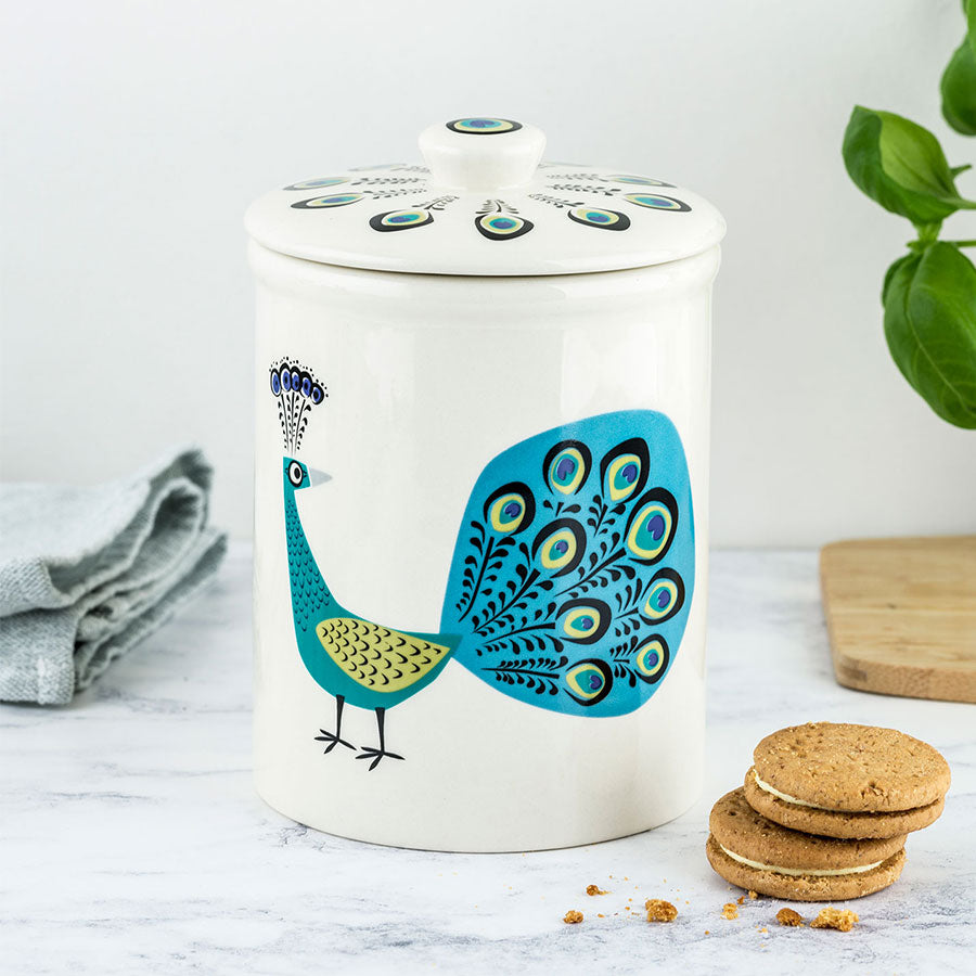 Handmade Ceramic Peacock Storage Jar by Hannah Turner