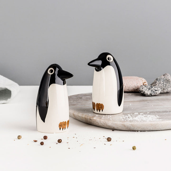 Handmade Ceramic Penguin Salt and Pepper Shakers by Hannah Turner