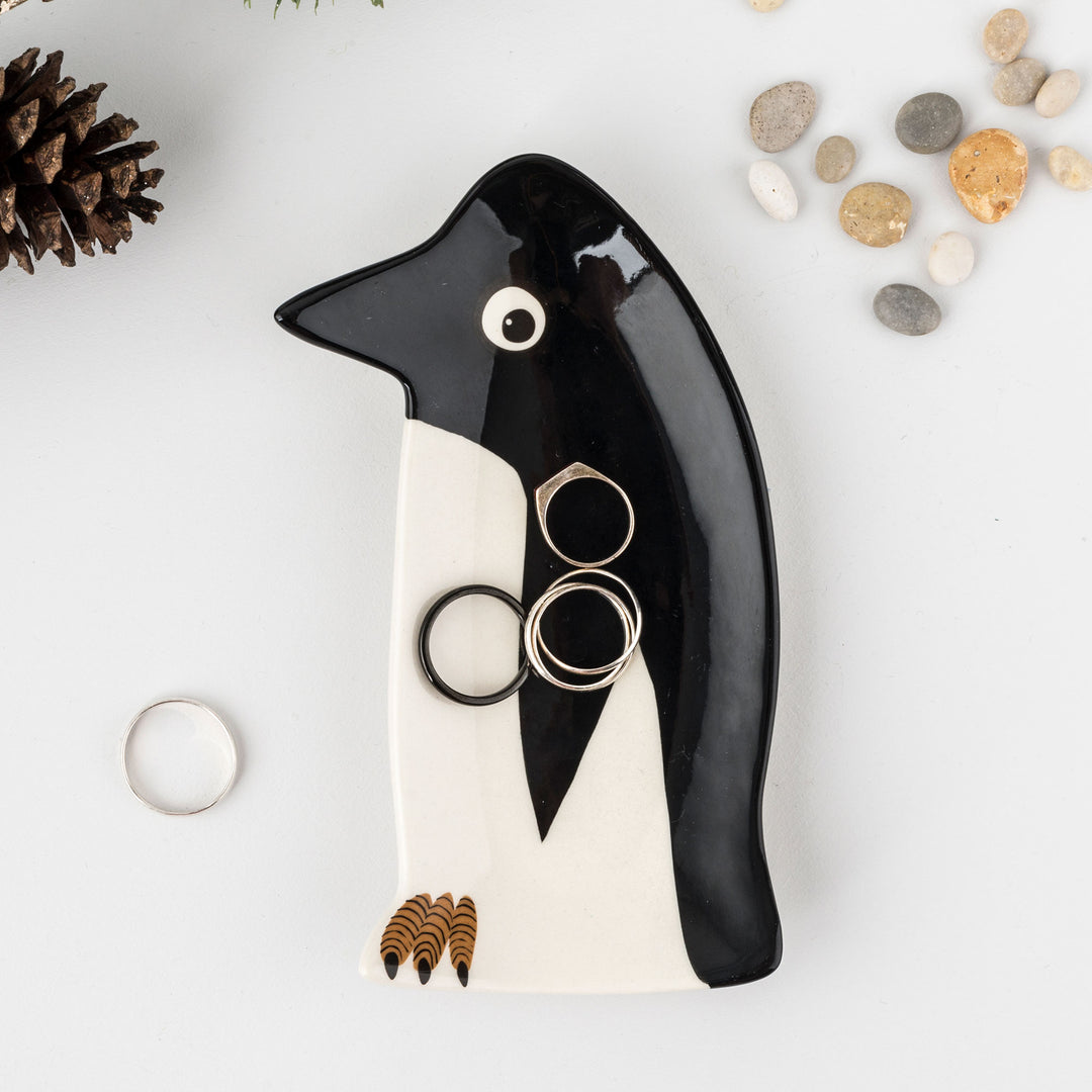 Handmade Ceramic Penguin Trinket Dish by Hannah Turner