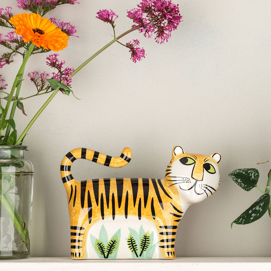 Handmade Ceramic Tiger Money Box by Hannah Turner