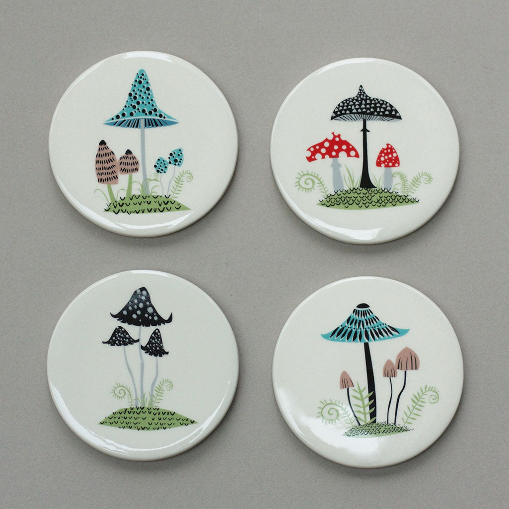 Handmade Ceramic Toadstool Coasters by Hannah Turner