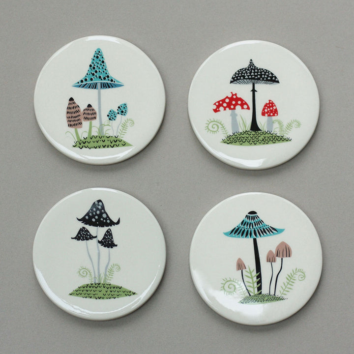 Handmade Ceramic Toadstool Coasters by Hannah Turner