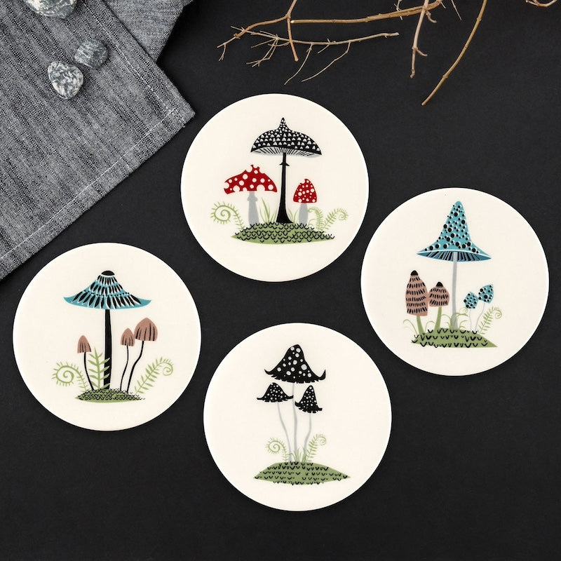 Handmade Ceramic Toadstool Coasters by Hannah Turner