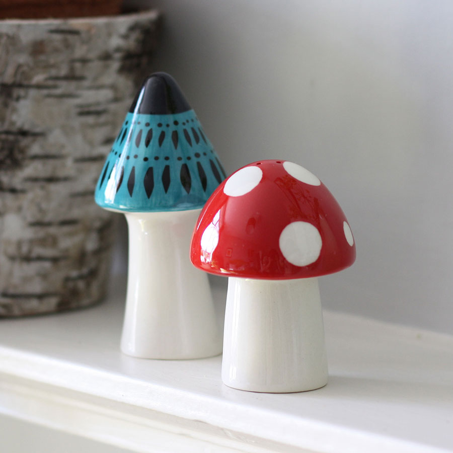Handmade Ceramic Toadstool Salt and Pepper Shakers by Hannah Turner