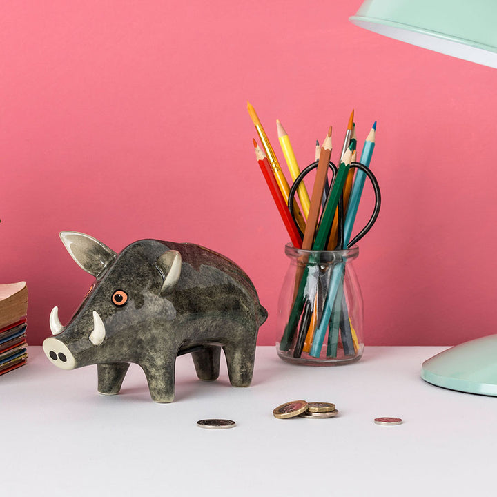 Handmade Ceramic Wild Boar Money Box by Hannah Turner