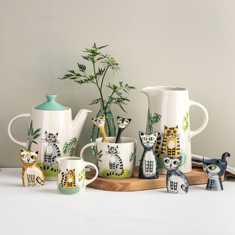 Handmade ceramic Cat tableware collection by Hannah Turner