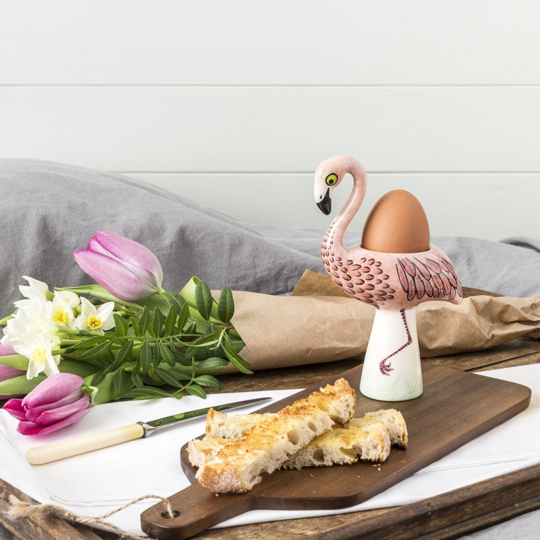 Handmade Ceramic Flamingo Egg Cup by Hannah Turner