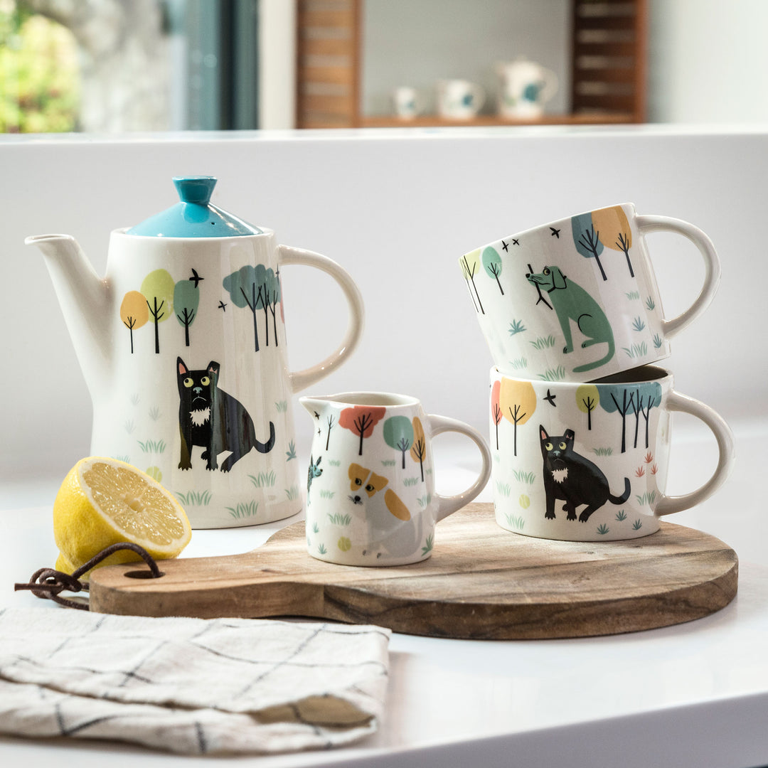 Handmade ceramic dog tableware collection by Hannah Turner