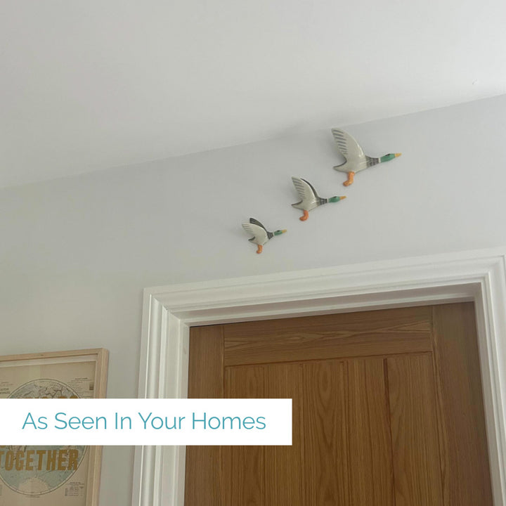 Three Flying Ducks Ceramic Wall Art