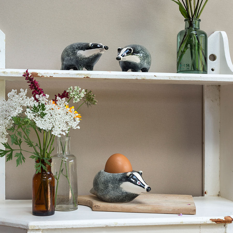 Handmade Ceramic Badger Egg Cup by Hannah Turner