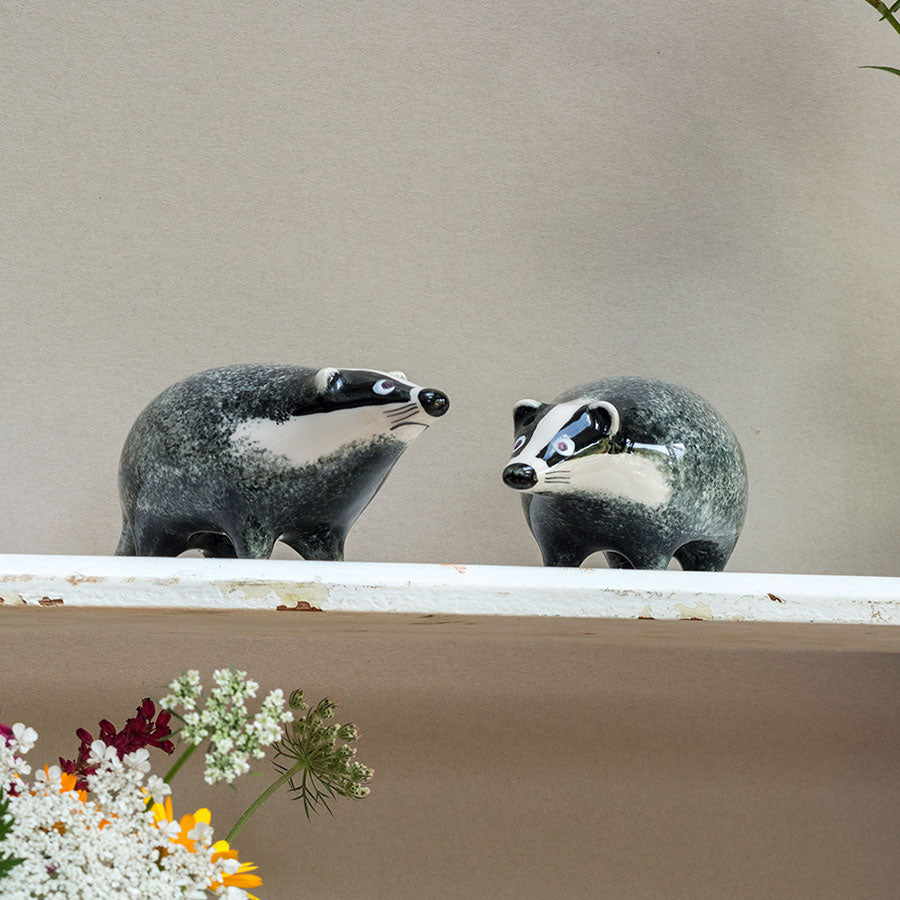 Handmade Ceramic Badger Salt and Pepper Shakers by Hannah Turner