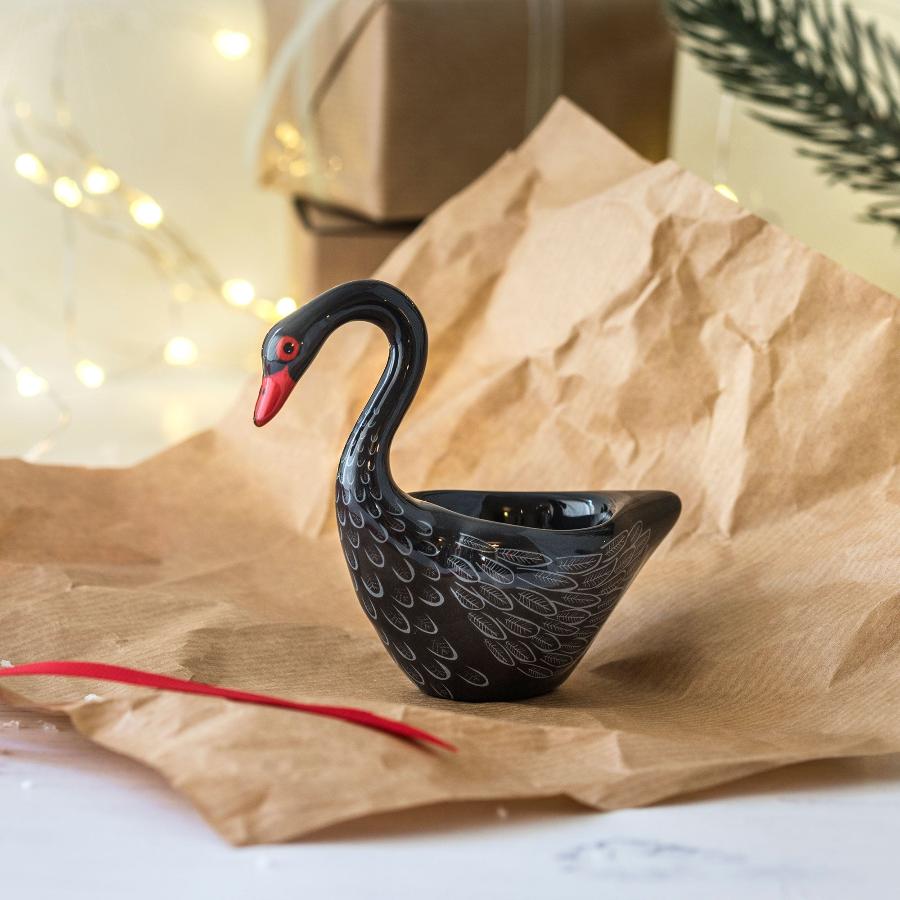 Handmade Ceramic Black Swan Egg Cup by Hannah Turner