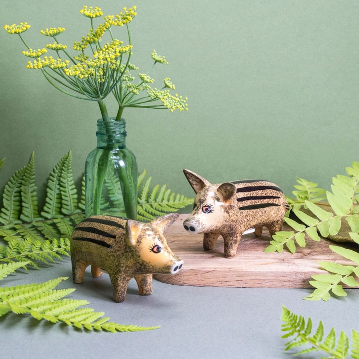 Handmade Ceramic Wild Boar Piglet Salt and Pepper Shakers by Hannah Turner